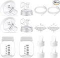 Full Breast Pump Parts with 17mm Oval Soft Rim Flanges and Wide-Mouth Base by IVARONAL