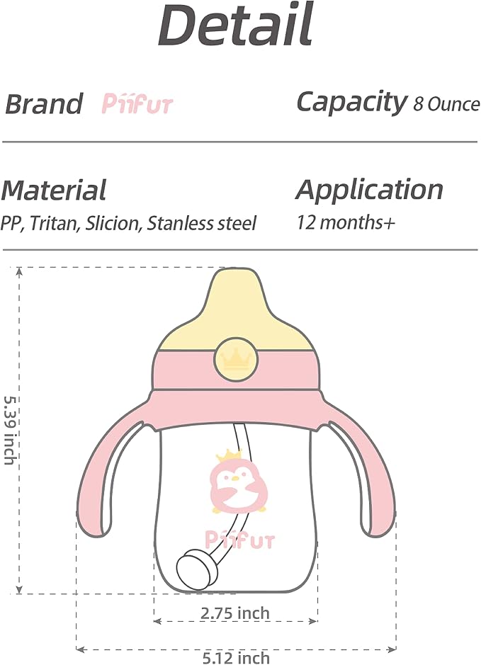 Piifur Tritan Sippy Cup with Storage Lid - Image 9