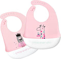 Silicone Bibs for Babies and Toddlers 2 Sets Feeding Bibs for Boy and Girl by Eimmabey