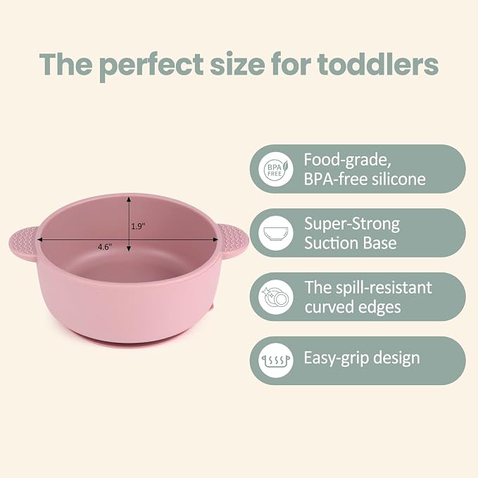 3 Pack Baby Bowls with Suction, Stay Put Silicone Suction Bowls - Image 2