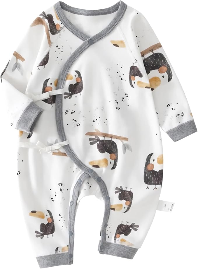 100% Organic Cotton Soft 0-6 Months Unisex Footless Newborn Baby Sleepers by Cherie+Kids