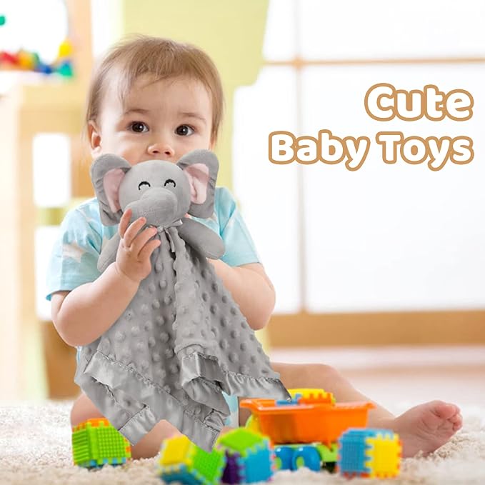 Pro Goleem Elephant Security Blanket, Soft Lovey Unisex Lovie Baby Gifts - Image 4