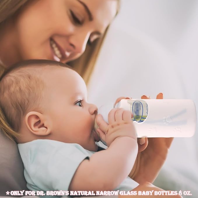 4 Pack Silicone Sleeves for Dr Brown's Glass Baby Bottles, Anti Breakage Baby - Image 6