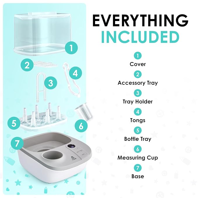 Lil' Jumbl Baby Bottle Sterilizer and Dryer Premium, Removes 99, 9% of Bacteria - Image 6
