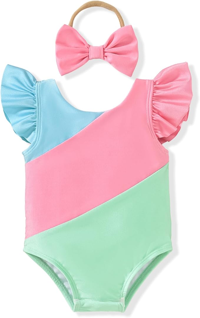 Toddler Girl Baby Ruffles Mermaid Fish Scale Swimsuit One Piece Swimwear by Hiha