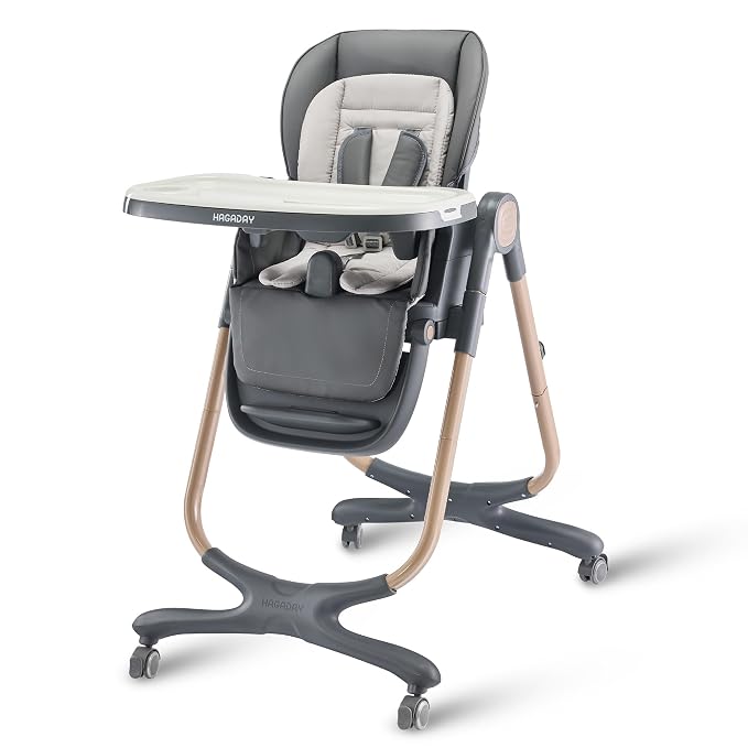 6 in 1 Convertible High Chairs for Babies and Toddlers, Portable High Chair by HAGADAY