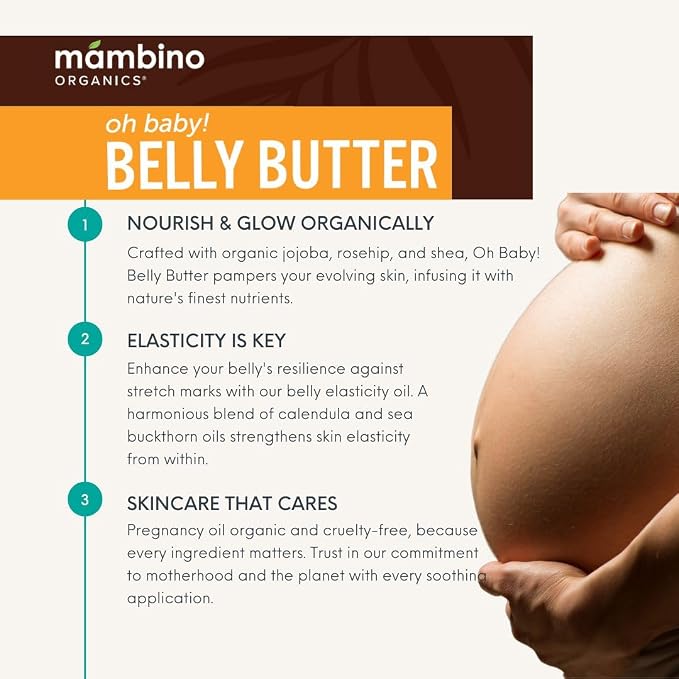 Mambino Organics Oh Baby! Belly Butter, Belly Cream - Image 6