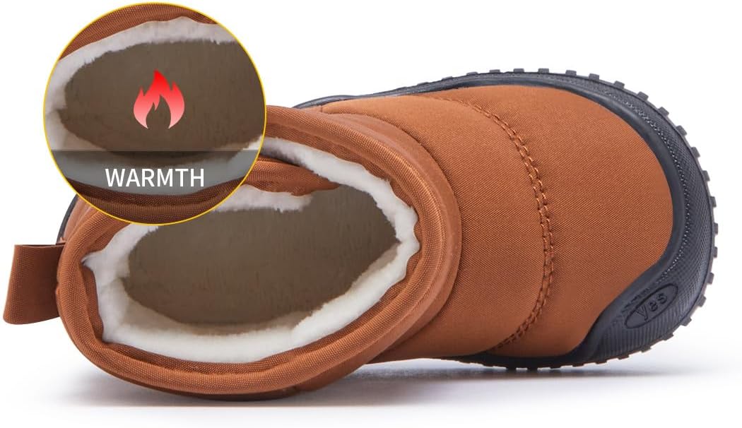 BMCiTYBM Toddler Baby Snow Boots Winter Shoes Boys Girls Cold Weather Baby Faux - Image 3