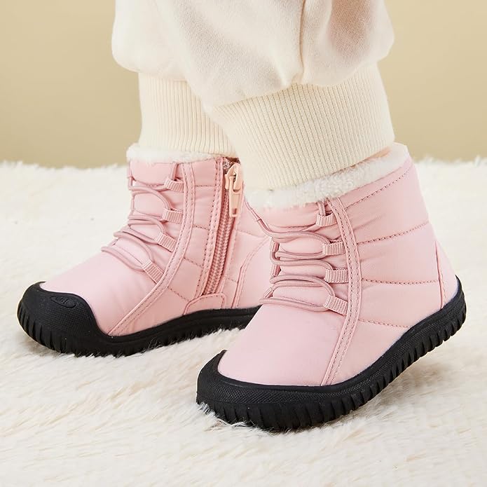 BMCiTYBM Toddler Baby Snow Boots Winter Shoes Boys Girls Cold Weather Baby Faux - Image 2
