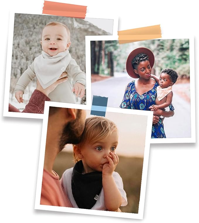 Kishu Baby Indi Organic Baby Bandana Bibs – Fairtrade 4-Way Reversible Drool - Image 9