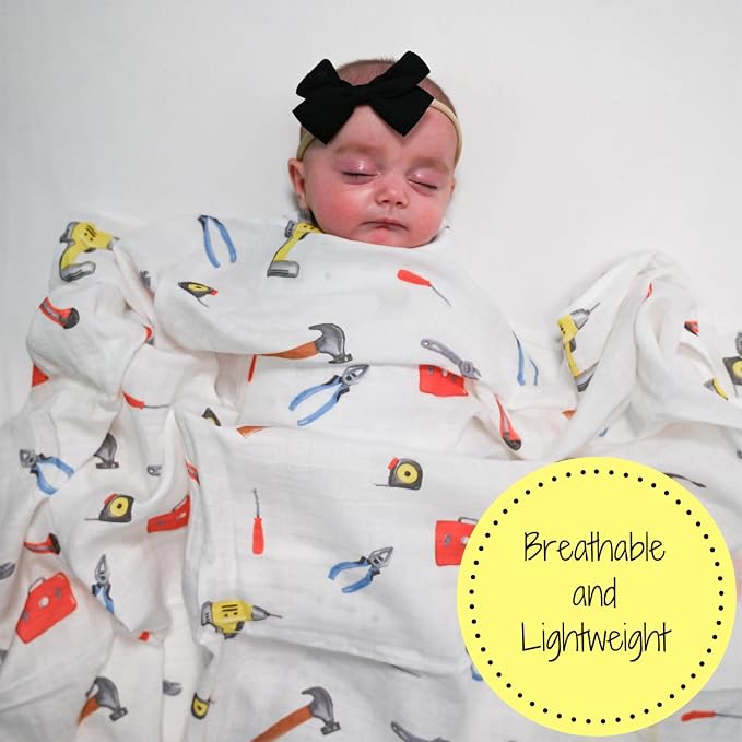 LollyBanks Muslin Swaddle Blankets, Soft Cotton Muslin Baby Blanket, 47 x 47 - Image 4
