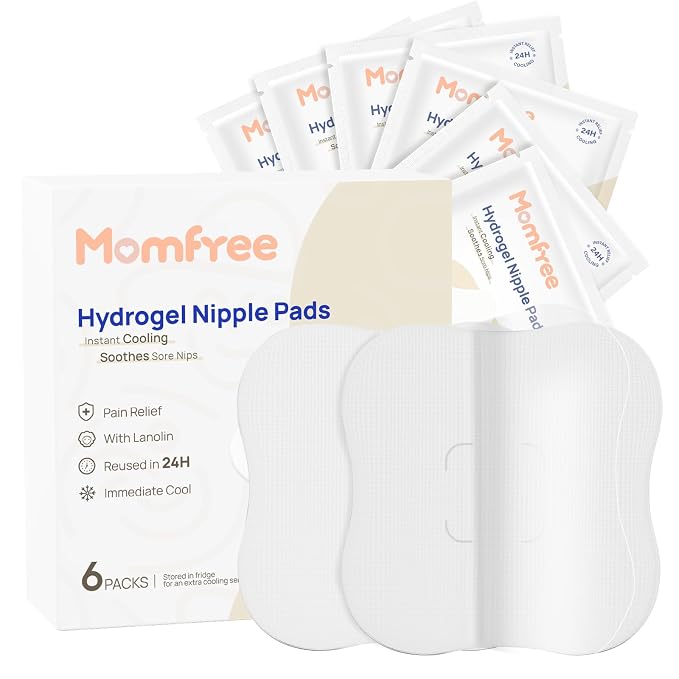 Hydrogel Nipple Gel Pads for Breastfeeding: Soothing Nursing Pads Reusable by Momfree