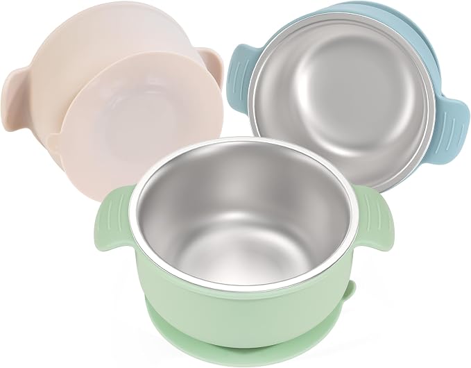 Bella's Friends Stainless Steel and Silicone Baby Bowls by Unknown