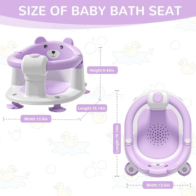 Baby Bath Seat for Babies 6 Months & up, Non-Slip Toddler Bath Seats for Babies - Image 6