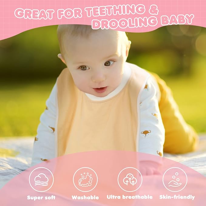 Newwiee 5 Pcs Large Towel Bib Toddler - Image 5
