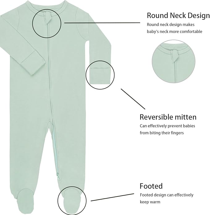 GUISBY Long Sleeve Baby Footed Pajamas - Image 2
