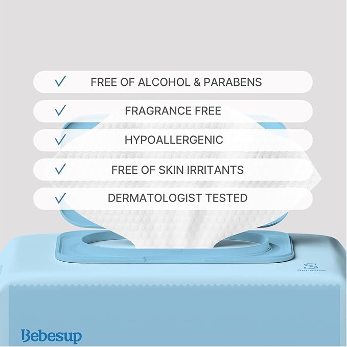 BEBESUP-Korea’s #1 Sensitive Baby Wipes -Hypoallergenic Water-based Unscented - Image 5