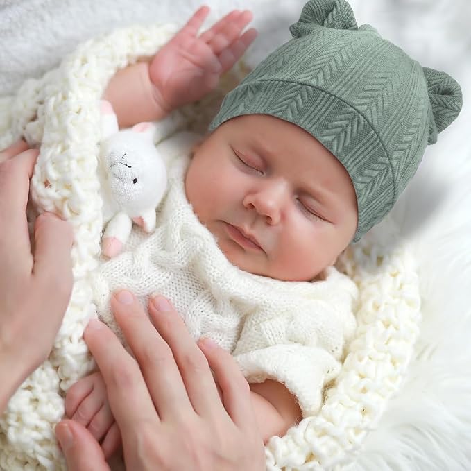DRESHOW BQUBO 6 Pack Baby Hats for Boys Girls Unisex Baby Hat Soft Knit Cap - Image 2