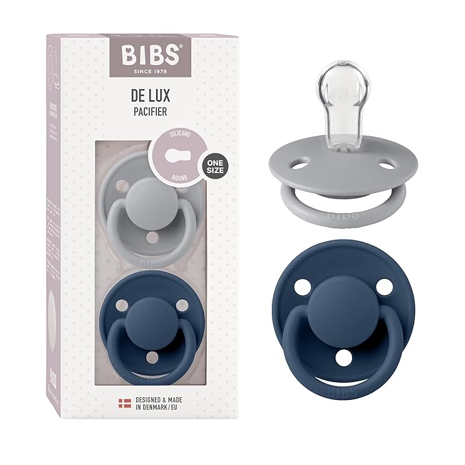 BIBS De Lux Baby Pacifier 2-Pack | Made in Denmark | BPA Free Dummy Soother by BIBS