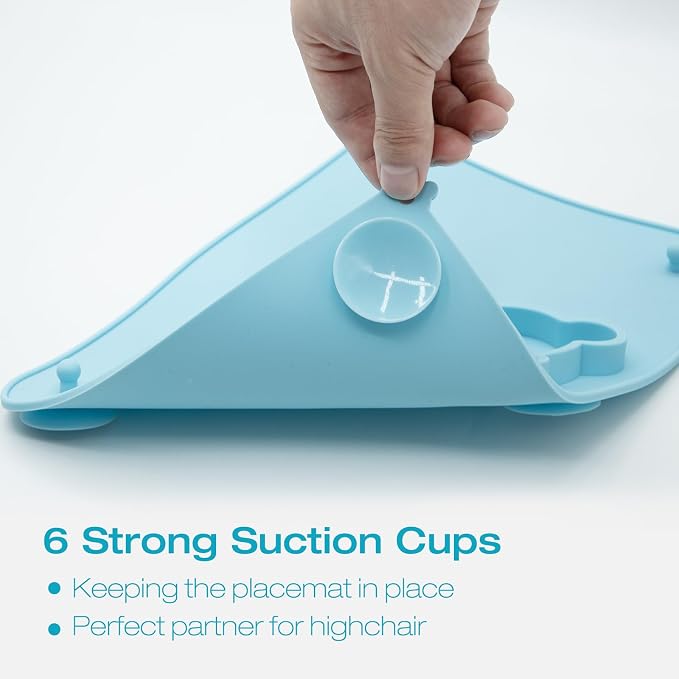 2 Pack Baby Silicone Mat with Suction Base and 4 Stretchable Straps, 6 Strong - Image 4