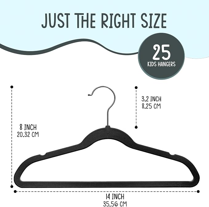 25 Premium Kids Velvet Hangers - Image 2