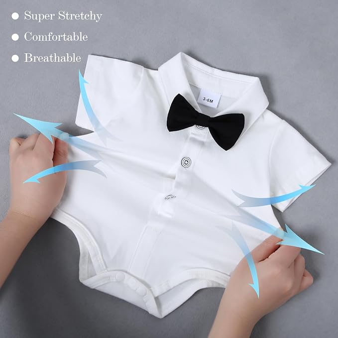 DISAUR Baby Boy Clothes Toddler Boy Outfits 4PCS Gentleman Dress - Image 6