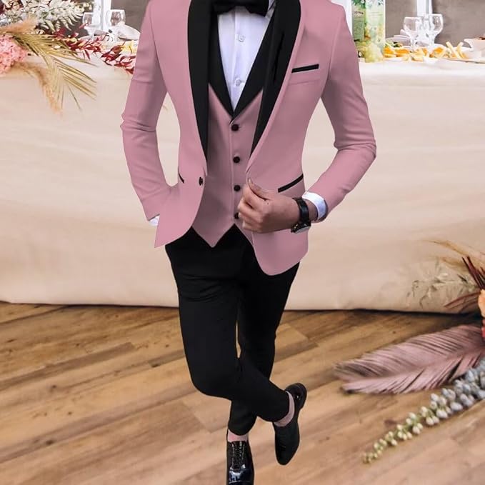 Boys Suit 3 Piece Ring Bearer Suit Kids Formal Jacket Vest Pants Suits Wedding - Image 2