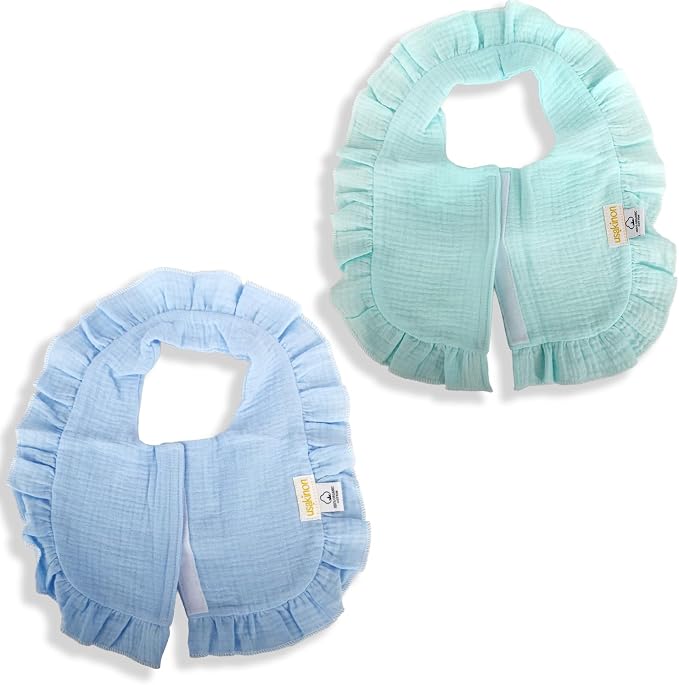 usakinon® 100% Organic Muslin Cotton Baby Bibs 2 Pack – Soft, Absorbent & Safe by Usakinon