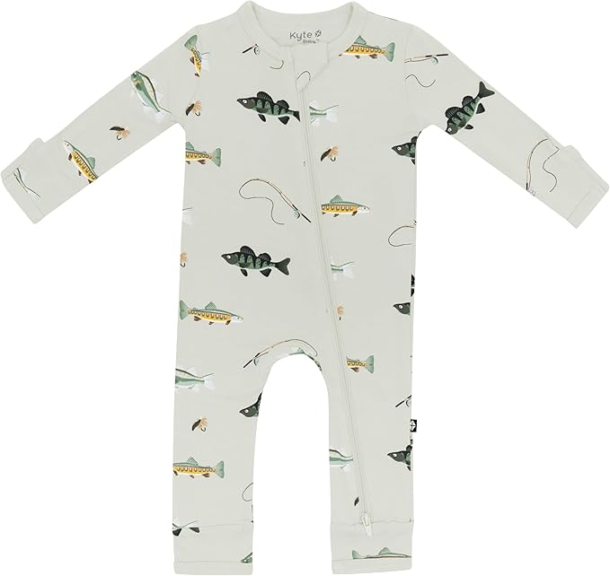 KYTE BABY Unisex Rayon Made From Bamboo Zippered Rompers 0-24 Months by KYTEBABY