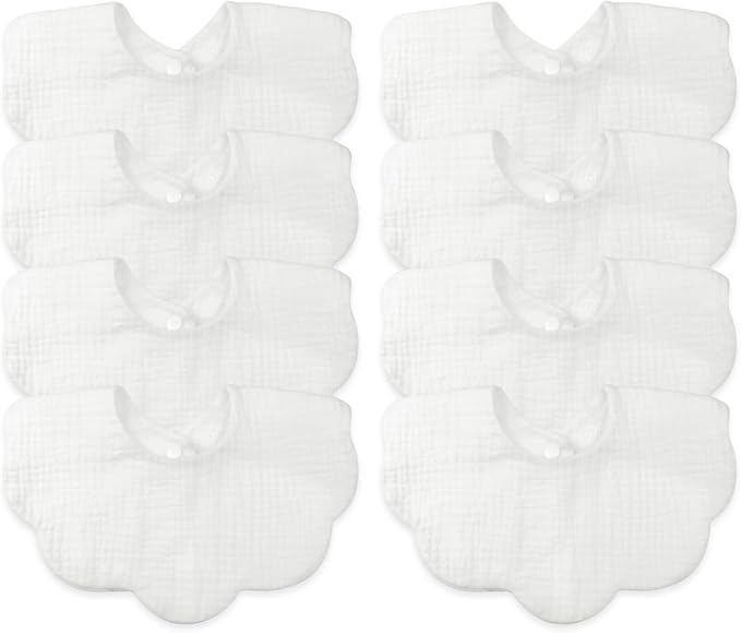 Muslin Baby Bibs for Drooling and Teething Newborn Drool Bibs for Baby Girl Boy by DOSMINE