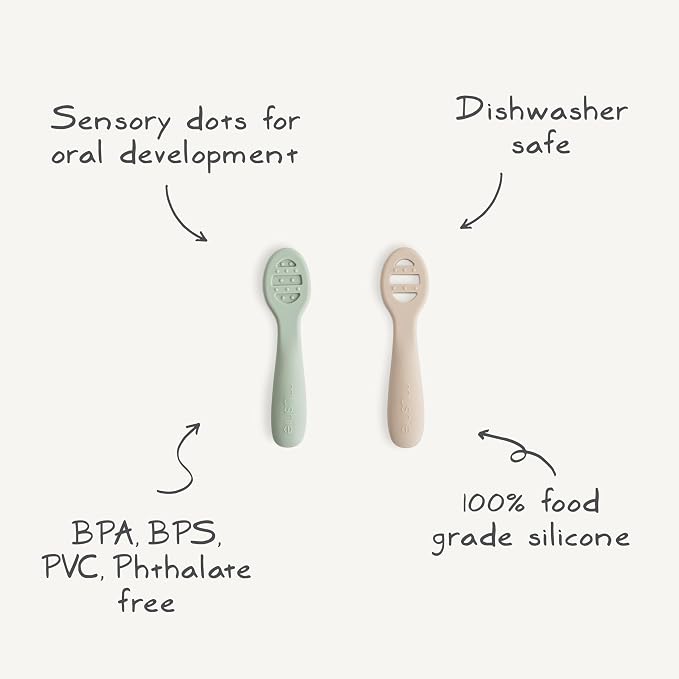 mushie Silicone First Feeding Baby Spoons | 2 Pack - Image 2