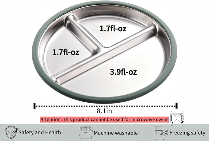 3Pack Sainless Steel Kids Plates - Image 4