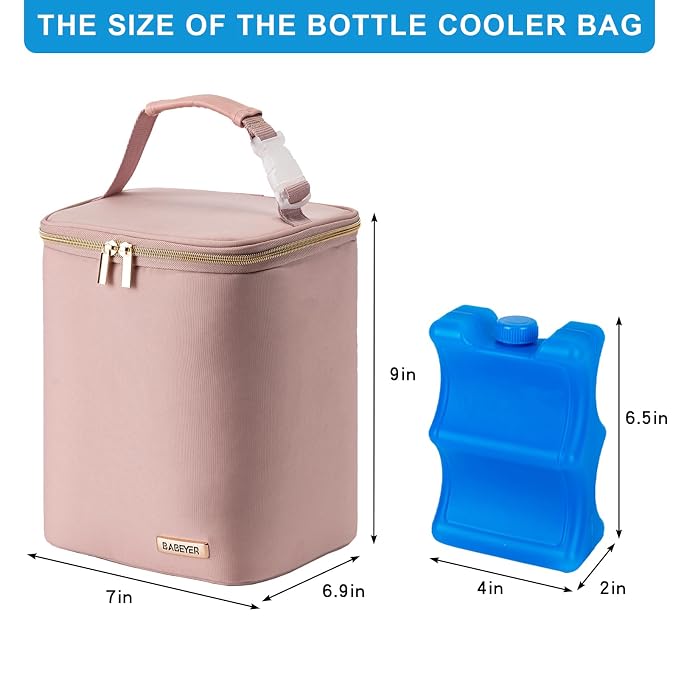 Breast Milk Cooler Bag with Ice Pack Fits 4 Baby Bottles Up to 9 Ounce - Image 5