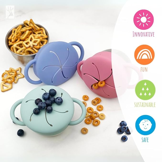 Elk and Friends Stainless Steel Snack Cups | Removable Silicone Food Catcher - Image 7