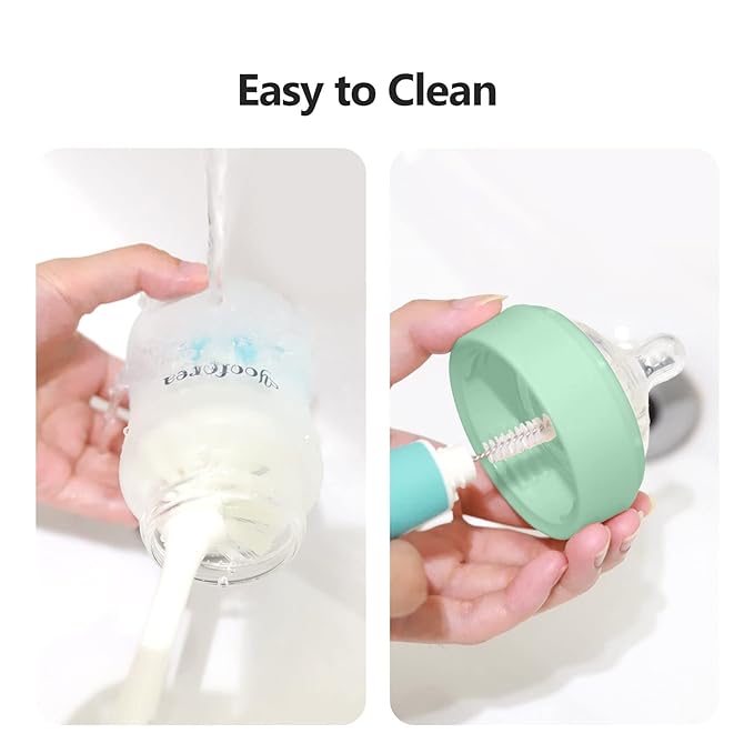 Yooforea Silicone Coated Glass Baby Bottle, 0M+ Slow Flow Nipple I Anti-Colic - Image 8