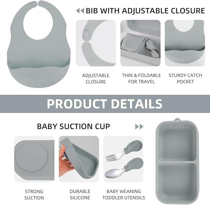 Travel Silicone Baby Feeding Set - Image 2