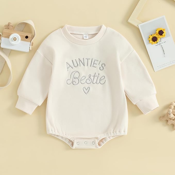 VISGOGO Newborn Infant Baby Boy Girls Oversized Romper Little Dude Sweater - Image 2