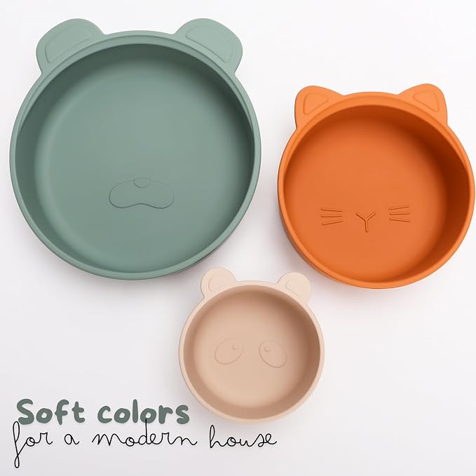 Ali+Oli Children's Stackable Snack Bowl Set BPA Free Food-Grade Silicone Bowls - Image 8