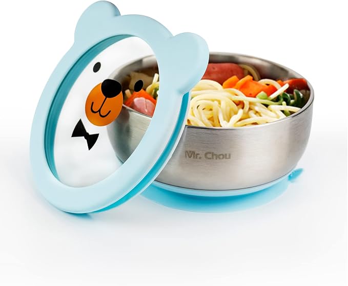 MR. CHOU Baby Bowls with Non-Slip Silicone Suction Cup, Insulated Double-Layer by MRCHOU