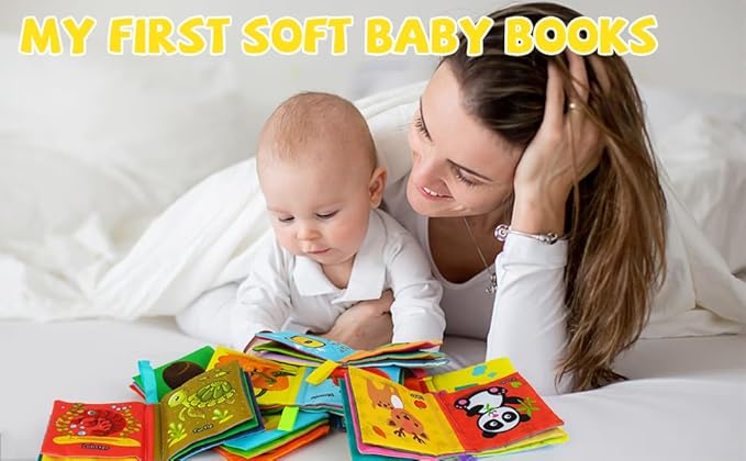 teytoy My First Soft Book, Nontoxic Fabric Baby Cloth Books Early Education - Image 5