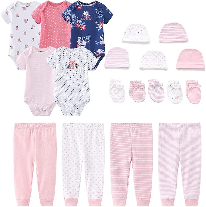 Kiddiezoom Unisex Baby Layette Essentials Giftset Clothing Set 19-Piece by Kiddiezoom