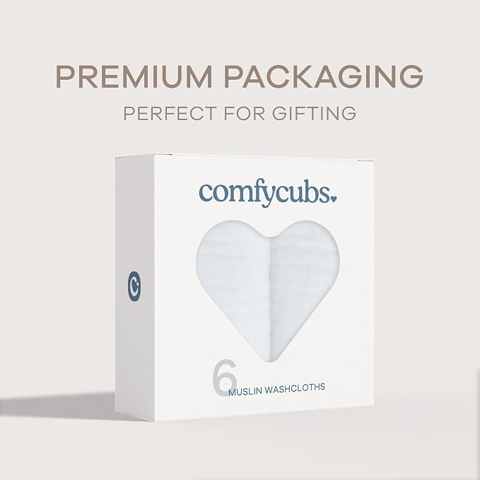 Comfy Cubs Muslin Baby Washcloths 6 Pack - Image 6