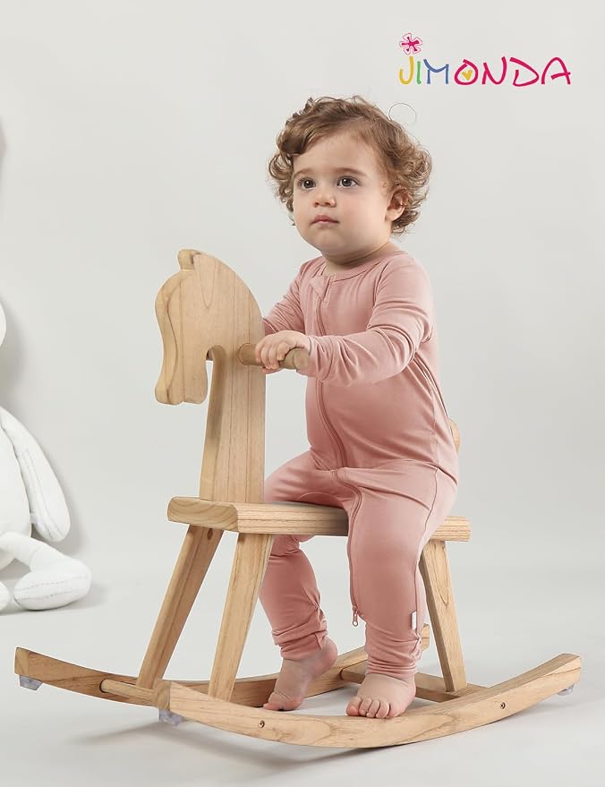Jimonda Baby Footless Pajamas, Two Zip Closure Long Sleeve Romper, Infant - Image 5