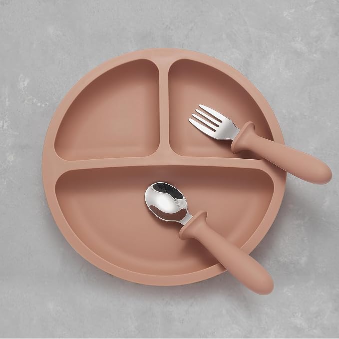 Silicone Baby Feeding Set, 2 Pack Divided Suction Plates - Image 2