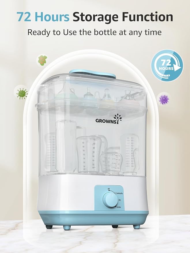 GROWNSY Adjustable 3 in 1 Large Bottle Sterilizer and Dryer, Electric Steam - Image 6