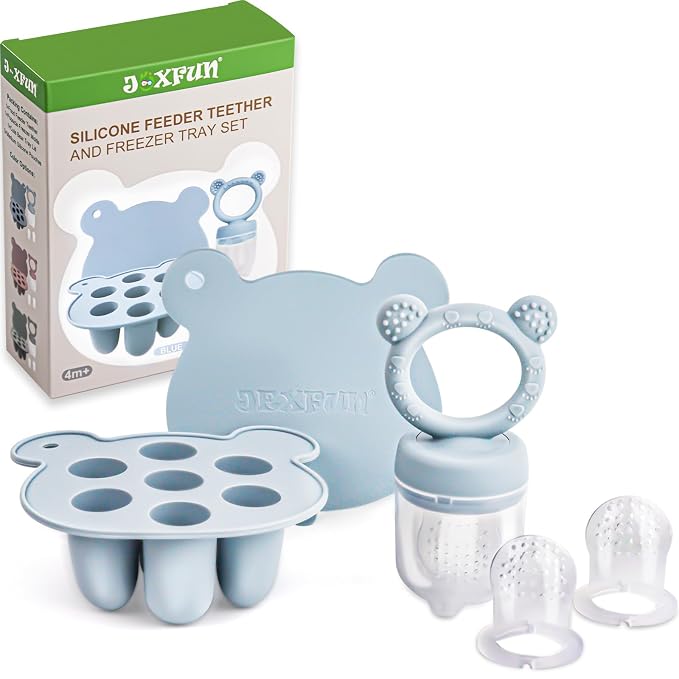 Silicone Baby Fruit Food Feeder & Mini Freezer Nibble Tray, Breastmilk Popsicle by JEXFUN