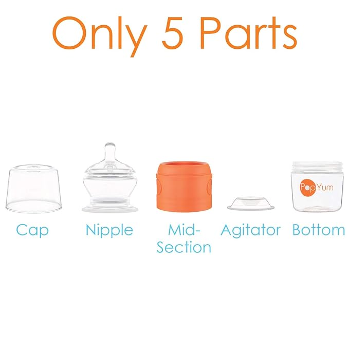 PopYum 5 oz Orange Anti-Colic Formula Making/Mixing/Dispenser Baby Bottle - Image 6
