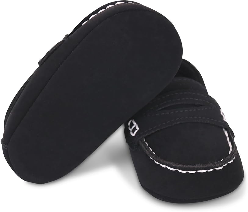 LONSOEN Baby Girls Boys Loafers Prewalker Dress Crib Shoes - Image 6