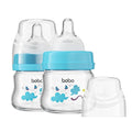 YOHKOH Glass Baby Bottles with Slow Flow Nipple, Newborn Anti-Colic Baby Bottles by Home