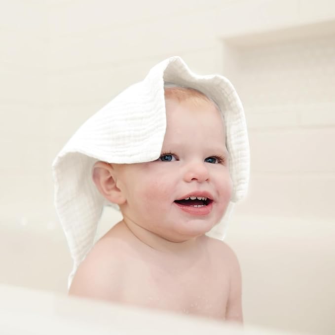 Konssy Baby Muslin Washcloths 7-Pack, 100% Cotton Baby Bath Washcloths - Image 4